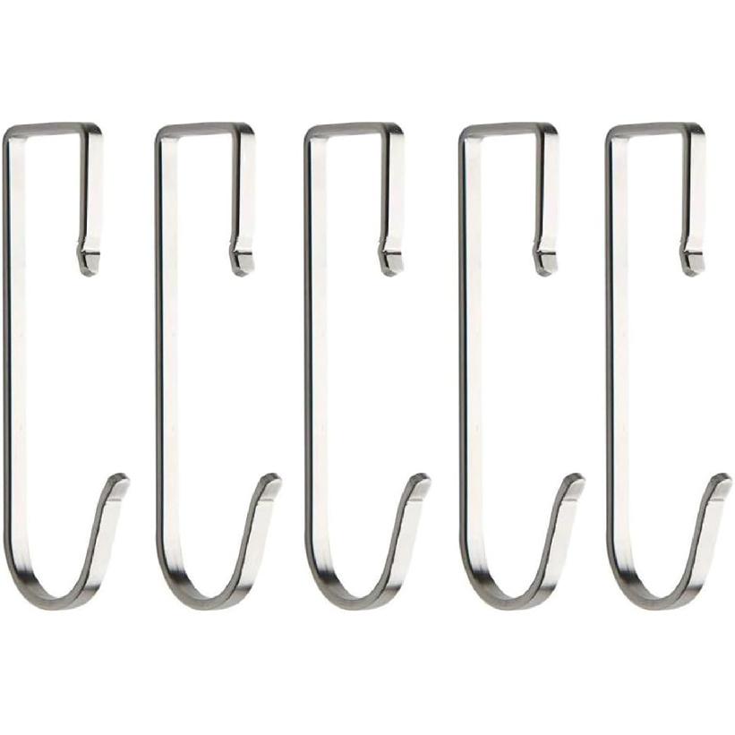 5Pcs Square Hooks, Stainless Steel Universal Hook, Utility Metal Hooks, Small Hanger for Home Kitchen Bathroom Bedroom Garden Office Hanging Pan Cup