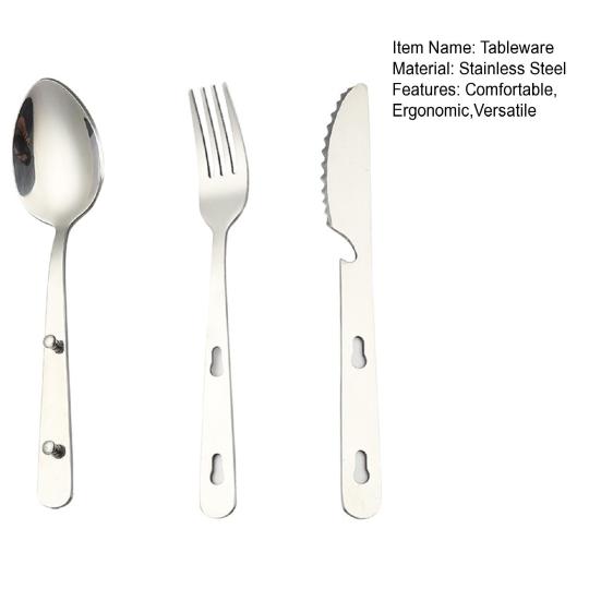 Sada nožů, vidliček a lžic Nerezová ocel Stolní nádobí Snadno čistitelné Zrcadlově leštěné Příbory pro kempování, stolování, kuchyňské použití Příbory Nádobí