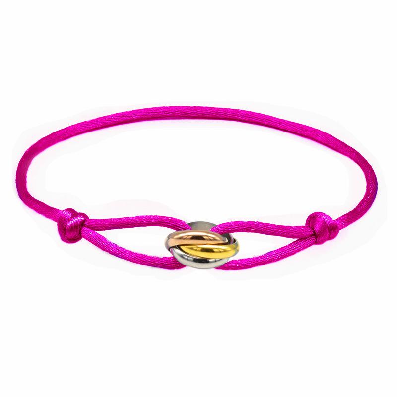 Braccialetto lucky con perline per coppia, amicizia, anelli in acciaio inossidabile, regolabile, impermeabile, braccialetto per amanti per donne, uomini, gioielli
