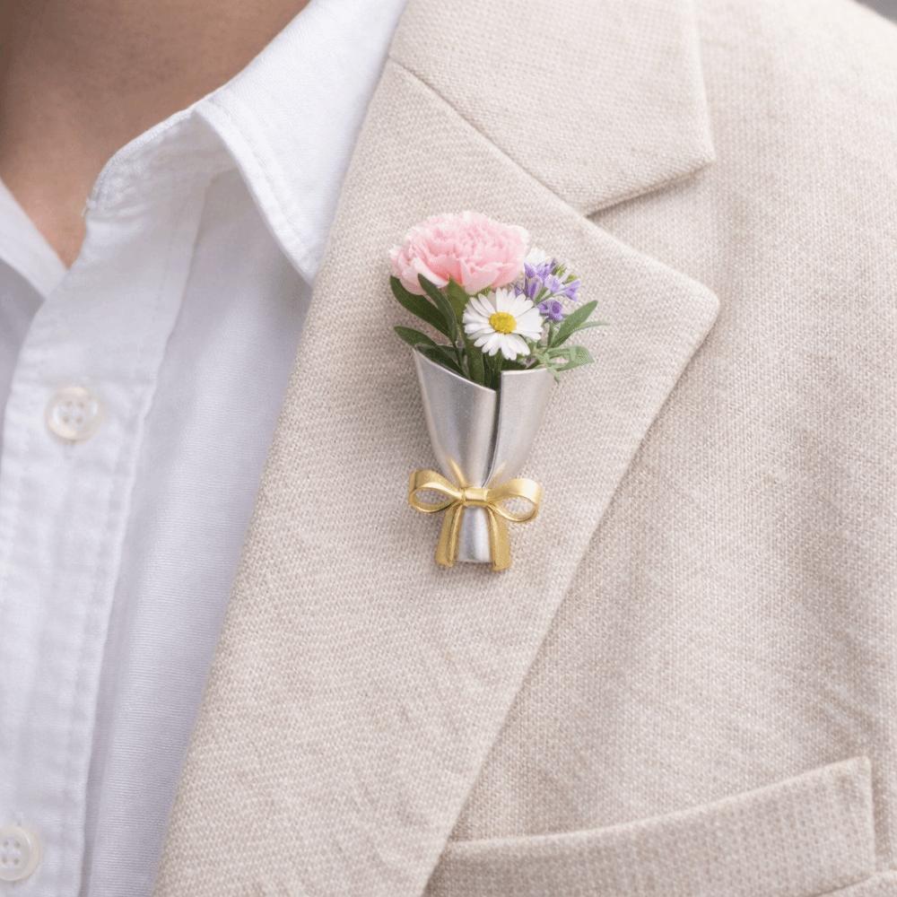 DIY Clothing Bouquet Clips Mini Artful Flower Vase Brooch Fashion Bouquet Clips  Wedding Party