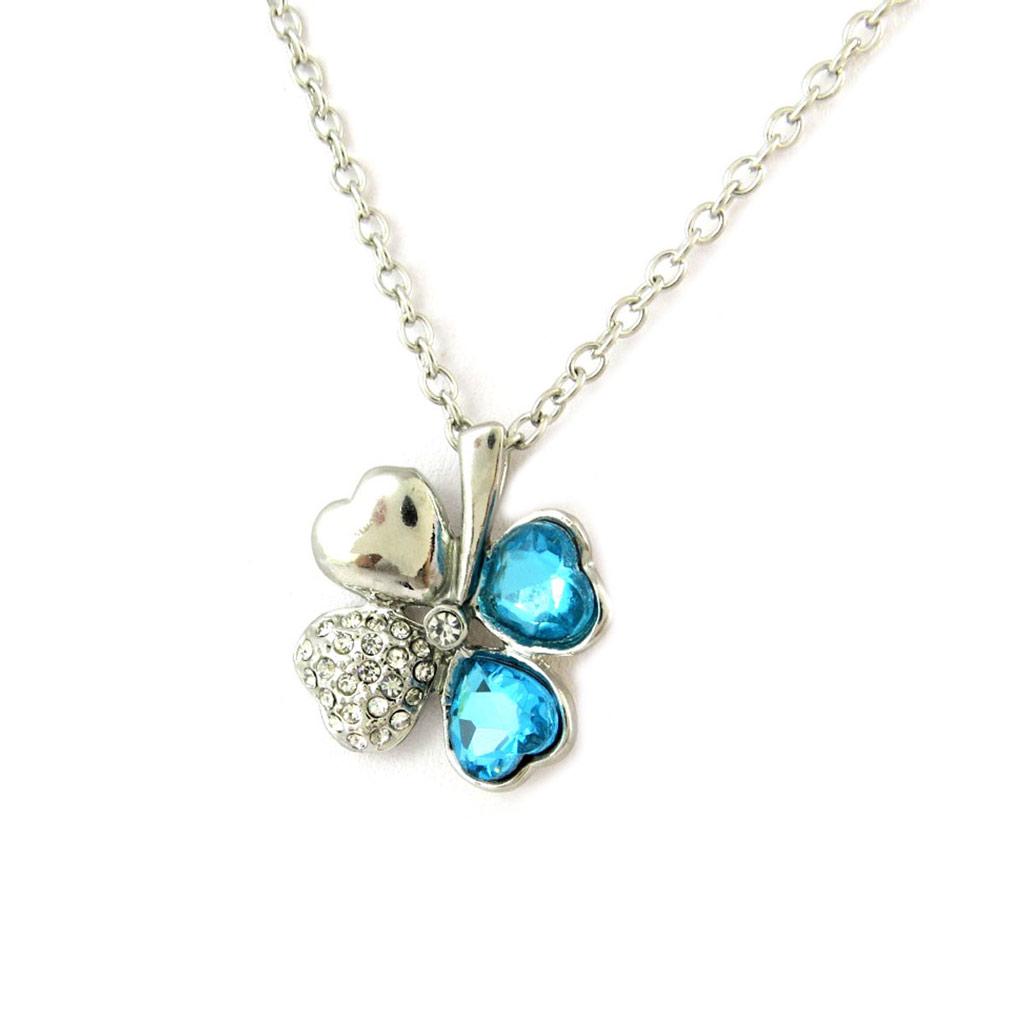 Les Trésors De Lily [N6336] - Designer Necklace 'Sissi' Blue Clover
