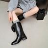 Fashion 2024 New Fall Shoes Round Toe Thick Heel Women Shoes Winter Women Boots Mid-calf Casual Platform Boots Motorcycle Boots