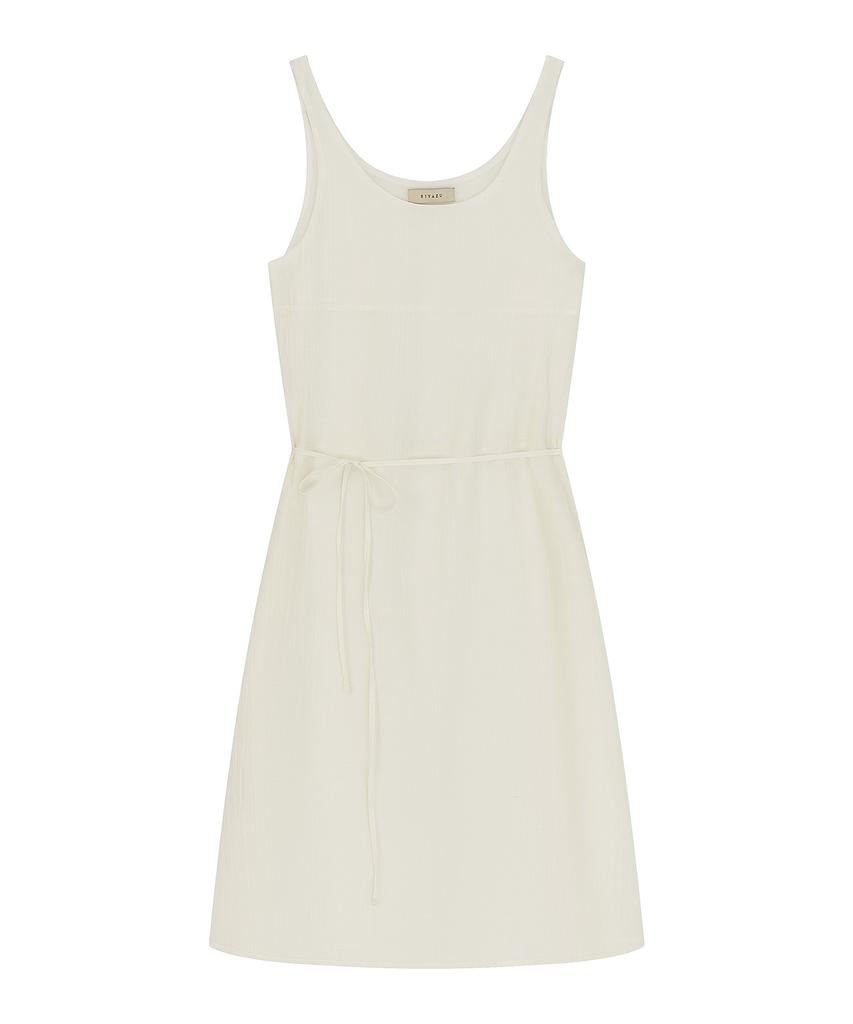 Siyajyu Sia8043 See-Through Layered Wrinkle Dress_Cream