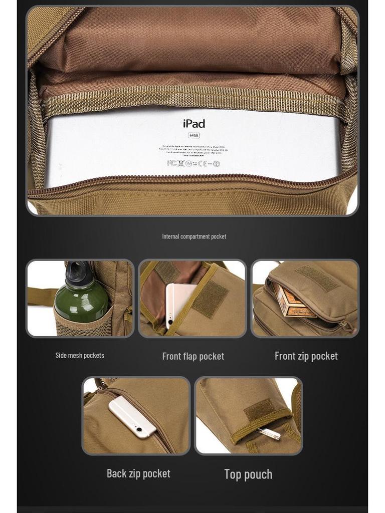 Men's Camouflage Tactical Crossbody Chest Bag - Multifunctional Outdoor Shoulder Pack