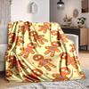 1Pc Gingerbread Man Flannel Blanket, Soft And Comfortable, Casual Warm, Camping Travel, Christmas, Halloween Xmas Gift. G1249