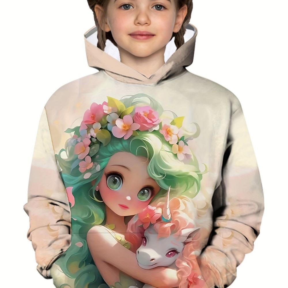 Kids Clothes Girl Hoodies Long Sleeve Cartoon Comic Girl Print Autumn Children Clothes Girl Kawaii Girl Tops Children's Clothing