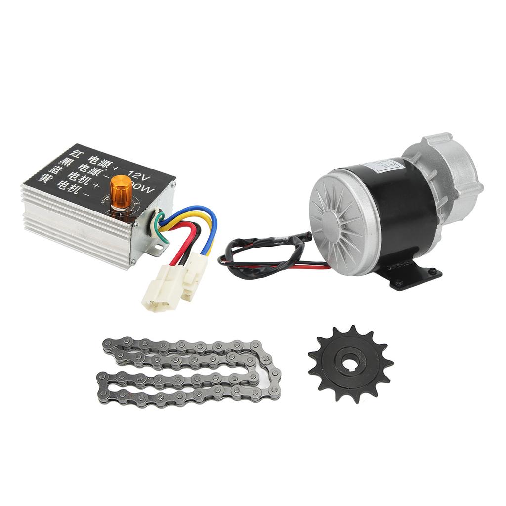 12V 350W Getriebemotor 12V 500W Bürstenregler 13Z Ritzel 38 Glieder Kettensatz für Elektrofahrräder Dreiräder