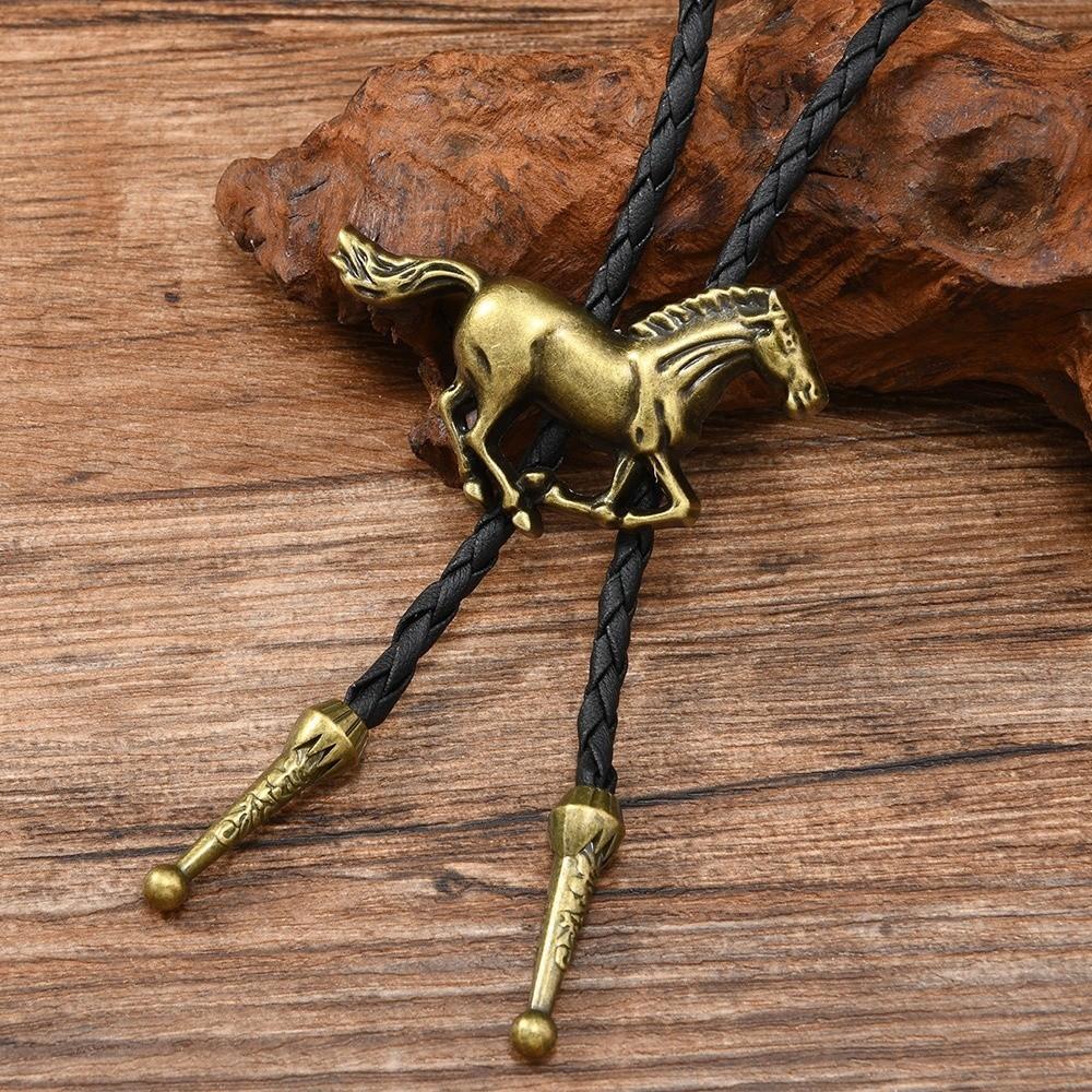 Western Cowboy Bolo Tie Personality Adjustable Rope Retro Alloy Bolo Tie Vintage Plating Retro Fashion Cowboy Rope