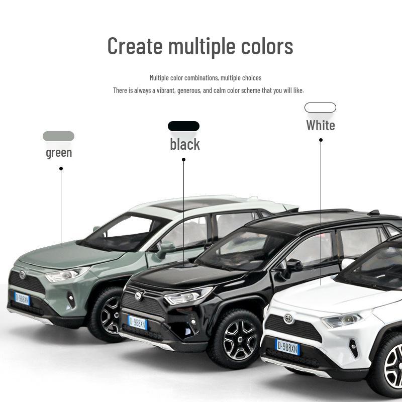 Jiaye 1:32 RAV4 Alloy Six-Door Off-Road Vehicle Toy Model with Sound & Light