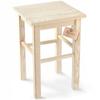KADAX Wooden Stool Kitchen Stool Chair 43.5cm Solid Natural