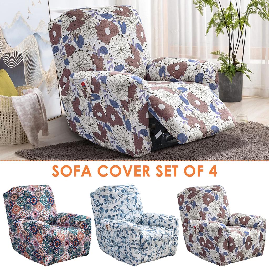 Stretch Recliner Sofa Covers Printed Reclining Armchair Cover Chair Slipcovers for Living Room Furniture Protector