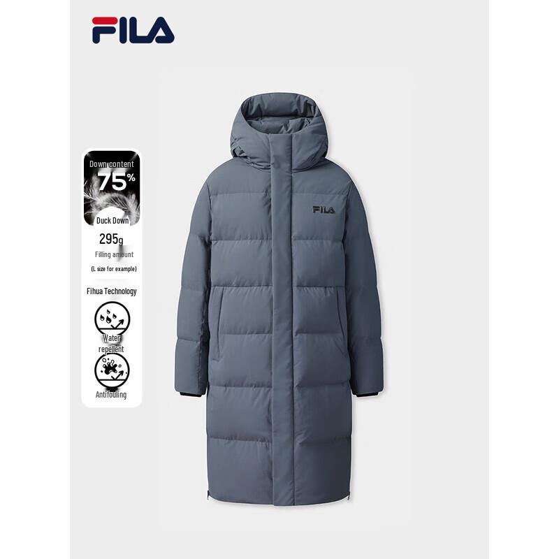 FILA Unisex Long Hooded Down Jacket