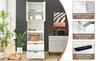 200cm High Kitchen Cabinets, Tall Cabinets with Anti-Tip Protection, Freestanding Multifunctional Cabinets for Dining Room, Living Room White