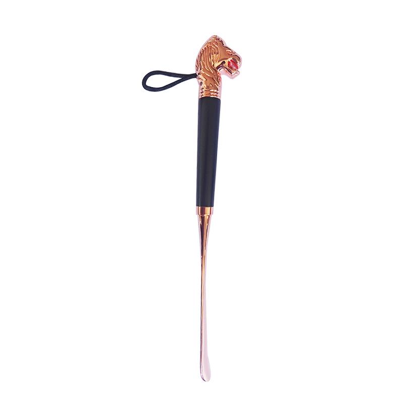 Metal Alloy Lion & Horse Head Zodiac Solid Wood Long Shoehorn