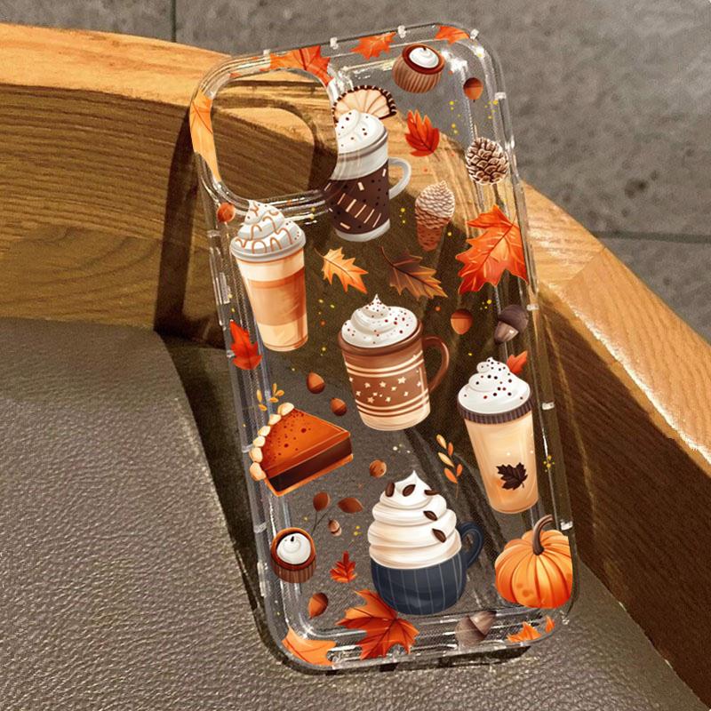 Warm Autumn Coffee Dessert Phone Case for Samsung Galaxy S25 S24 S23 Ultra S22 Plus S21 FE A55 A35 A15 A54 A53 A52 A34 A14 Cover Galaxy A54