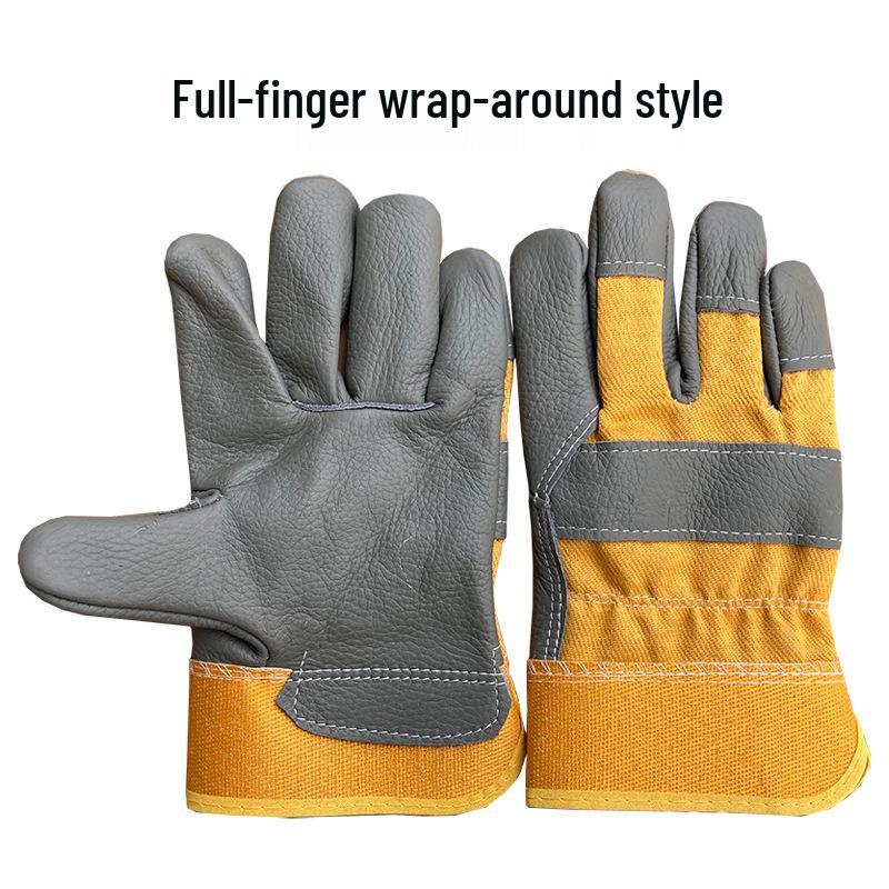 Smooth Leather Work Gloves - Oil, Water & Wear Resistant, Half Leather, Breathable, In Stock.