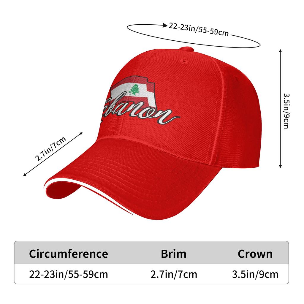 Lebanon Flag Map Casual Baseball Cap Spring Trucker Hat Adjustable Hunting Camping Hip Hop Hats Unisex Adult Fashion Baseball Caps