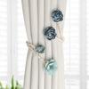Rose Flower Curtain Tieback No Drill Hooks Creative Living Room Window Rope Tie  Flower Curtain Holdbacks for Home Decor