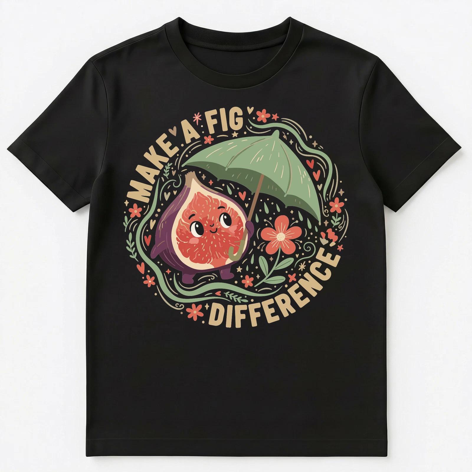 Cute Fig Cartoon Pun Kindness Art Design Unisex T-Shirt M