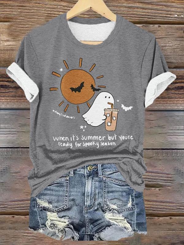 Ghost Printed Women s Clothing with Milk Tea Drinking, New Watercolor Painting, Flower Printing, 3D Digital Printing 3223 KTB S