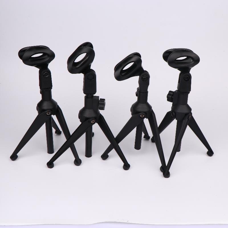 1Pcs Mini Portable Table Stand Universal Microphone Stand Desktop Tripod Adjustable Mic Clip Holder Lightweight Bracket
