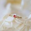 Huitan New Cute Ring With Heart Cubic Zircon Creative Design Women Jewelry Ring Daily Wearable Accessary Ring For Girl