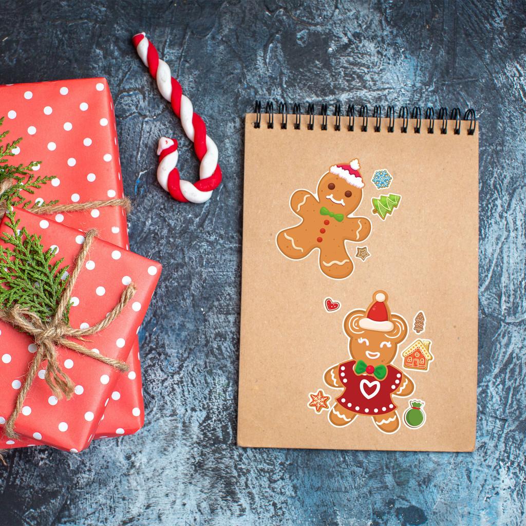 Colorful Cm2408010 Cute Gingerbread Man Stickers Perfect For Kids Birthday Parties