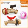 Cross-Border Brass Ball Valve with Bulkhead Fitting & G Thread Rain Barrel Faucet Set