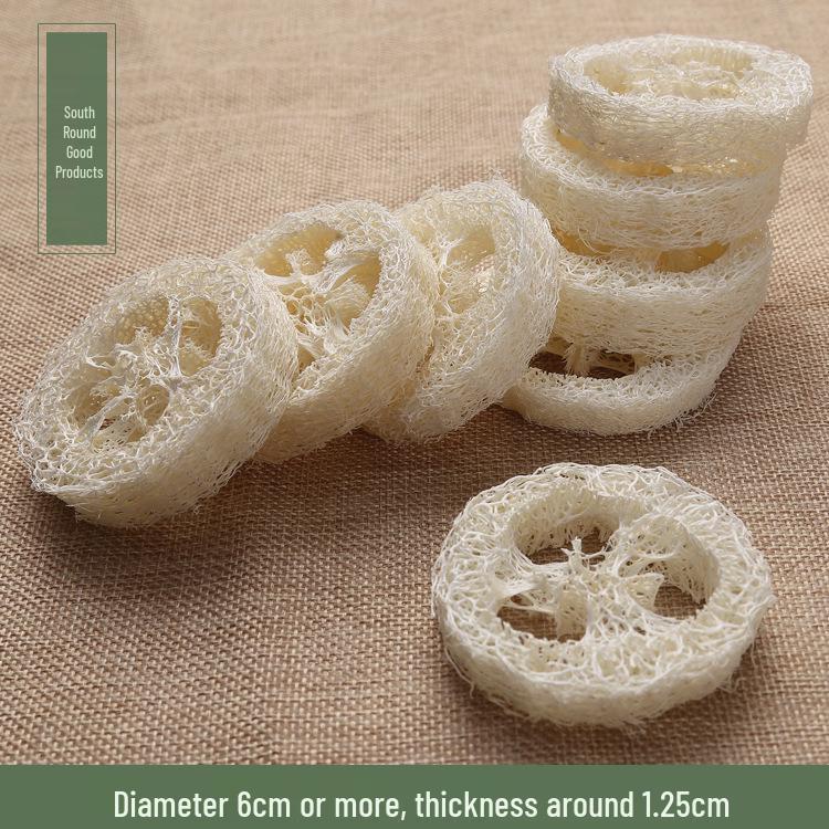 Non-Rot Luffa Pulp Soap Base with Strong Dehydration Effect - 6cm Diameter+