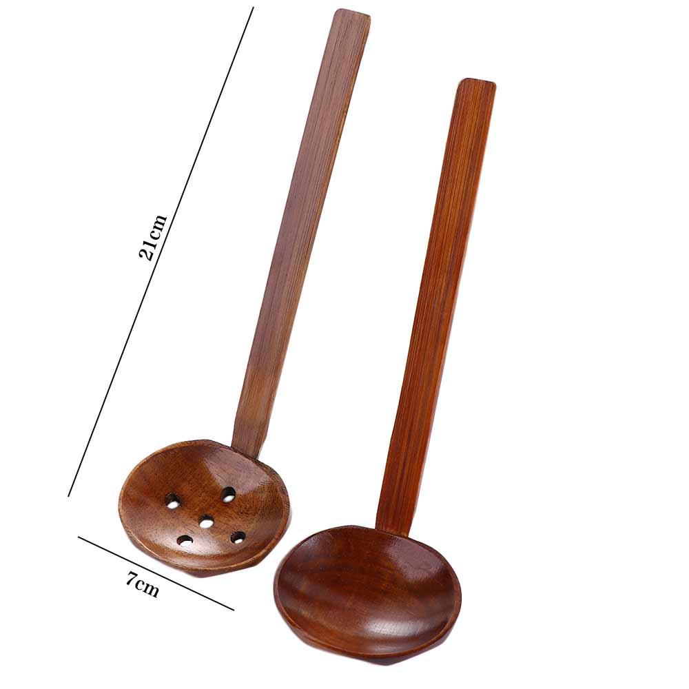 Tableware Hot Pot Long Handle Kitchen Utensil Tool Soup Spoon Wooden Spoon Ramen Spoon Colander