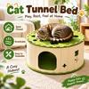 Semi Closed Cat Tunnel Bed Detachable Donut Cat Nest Pet Cave Felt Cat Tunnel  All Season