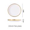 Gilt Rim White Porcelain Dinner Tray Food Dishes Rice Salad Noodles Bowl Ceramic Plates Bowls Kitchen Plates Ceramic Tableware