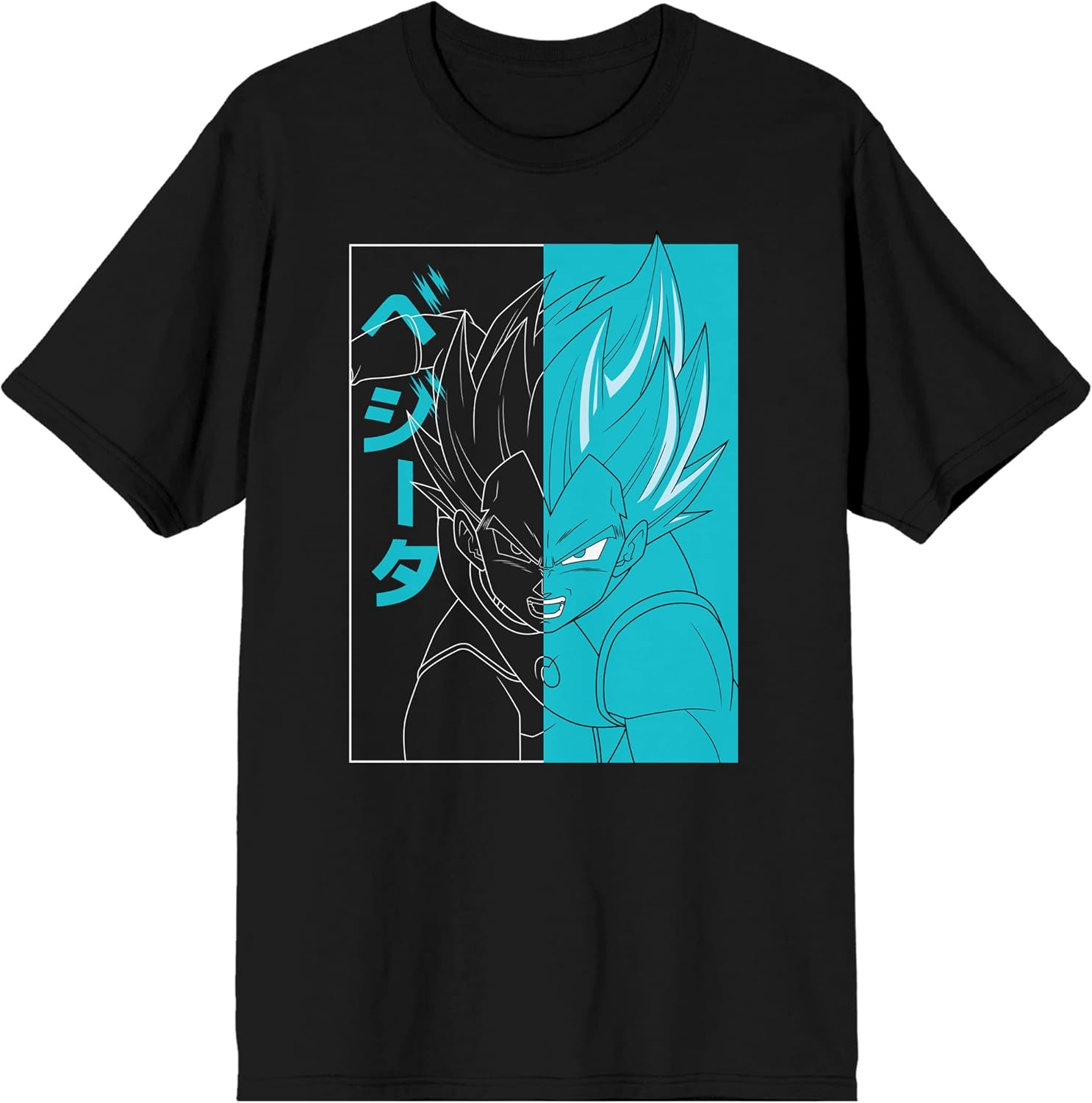 Dragon Ball Z Super Two-Toned Anime Men s Black T-Shirt XXXL