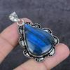 Labradorite Gemstone Handmade 925 Sterling Silver Jewelry Pendant 2.21" c6v67