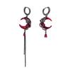 Asymmetrical Moon Drop Earrings Fashionable Moon Earrings Statement Ear Jewelry Chain Eardrop Alloy Texture for Woman