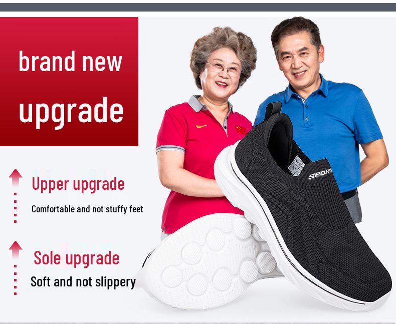 Spring Slip-On Shoes for Women and Men - Soft, Non-Slip Sole, Breathable, Comfortable for Middle-Aged and Elderly Walking