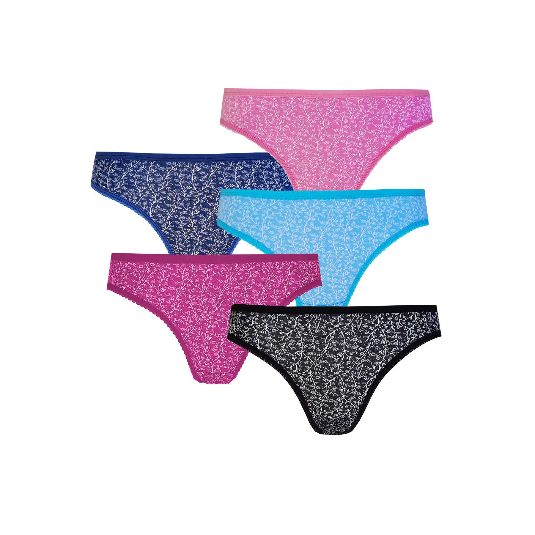 

Жіночі бавовняні кольорові трусики бікіні з 5 предметів. Якісна білизна Deyzi M-L різнокольоровий