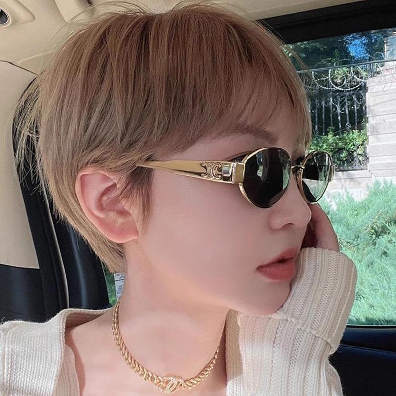 Retro Oval Metal Frame Sunglasses Luxury Designer Women Men Sunglasses Trendy Oval Glasses Shades UV400 Gafas De Sol