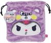 Skater Boa Drawstring Kuromi and x Bag, Sanrio, 25.5 20cm, ZKT1-A