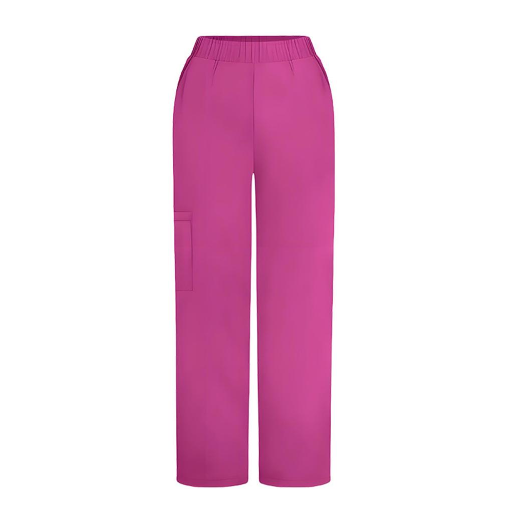Women Straight Leg Mid Rise Trousers with Flat Front Design for Casual and Suitable for Daily Use
