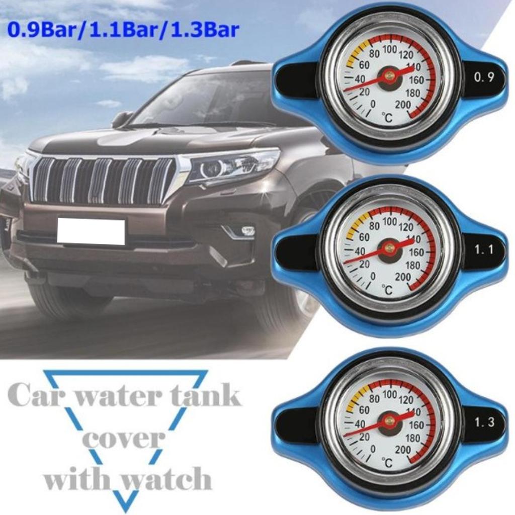 Thermostatic Radiator Cap Water Tank Cover Leakproof W/Temperature Gauge