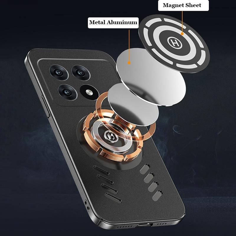 Xiaomi Redmi K70 K70E K60 K60E K50 K40S K40 Ultra Gaming Pro Ledinis Magnetinis Šilumos Išsklaidymas Matinis PC Dėklas Kvėpuojantis Vėsinantis Dangtelis Korpusas