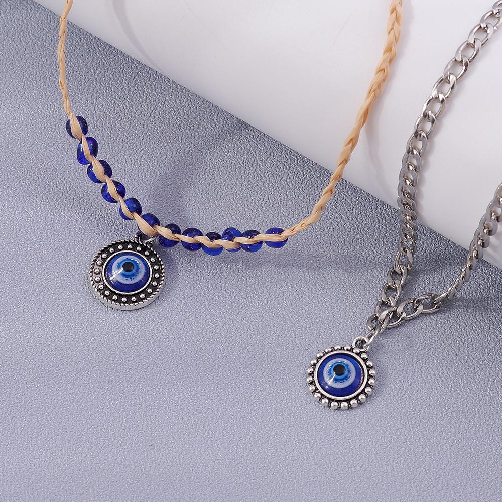 2pcs Bohemian Blue Evil Eye Anklets for Women Summer Beach Anklet Bracelets Chain Girls Jewelry Gifts