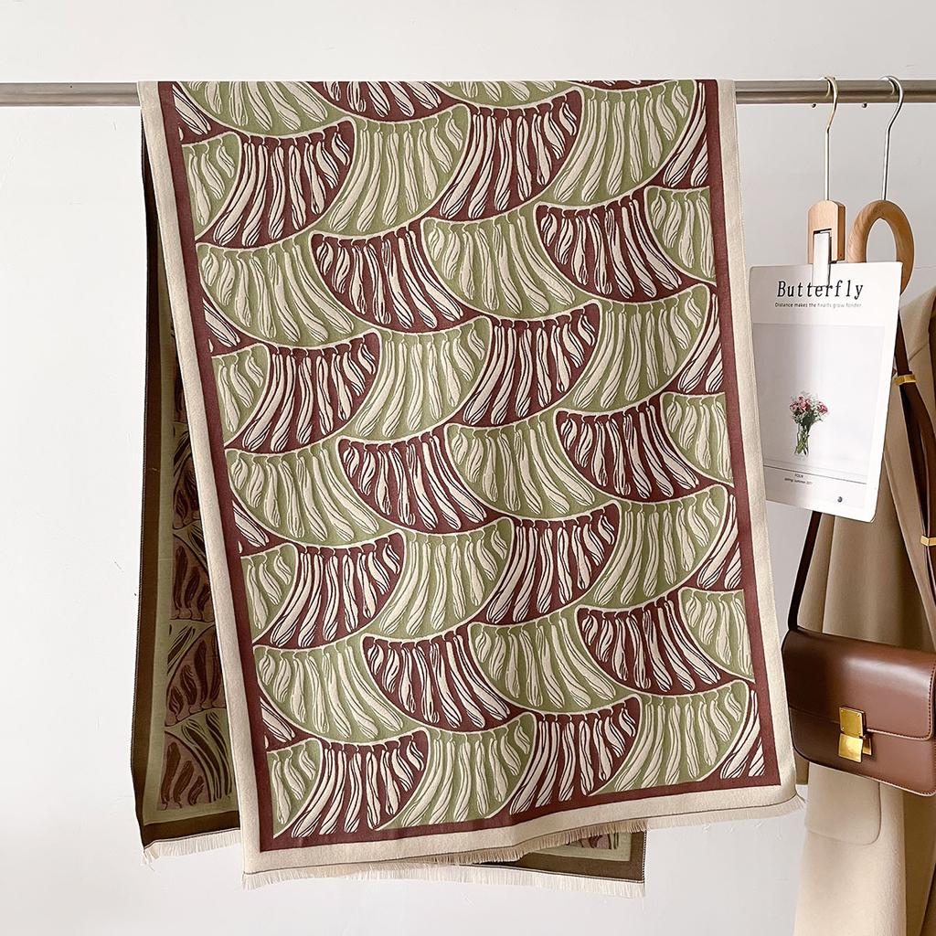 Luxury Warm Poncho Cashmere Winter Women Scarf Print Shawl Wraps Female Thick Pashmina Blanket Bufanda Travel Echarpe Cloak