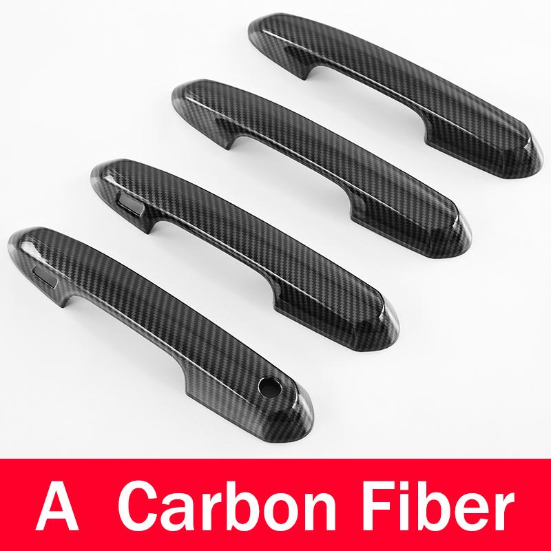 Car Styling ABS Carbon Fiber Trim Door Handles Bowl Cover Protection Sticker For Toyota Highlander XU70   2022