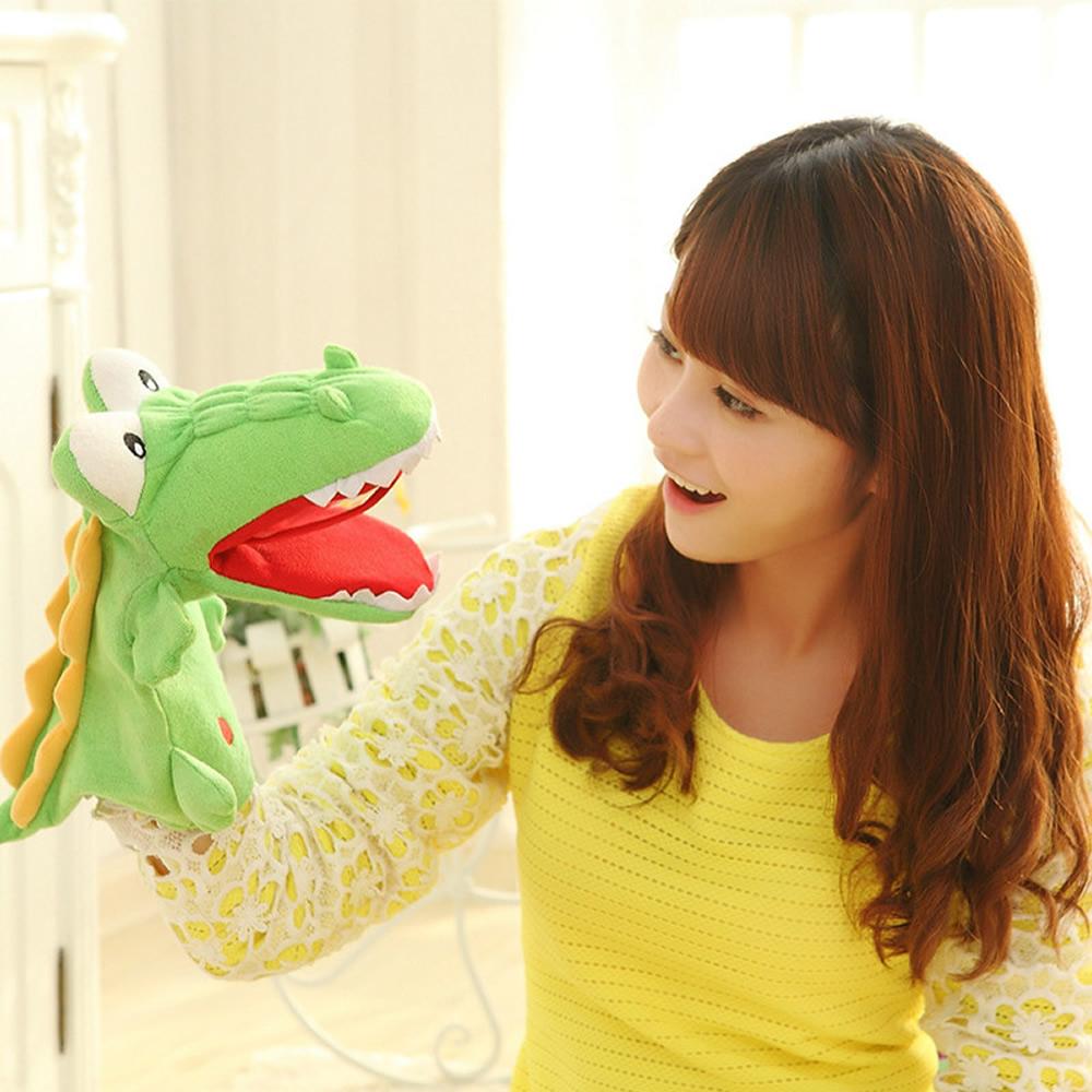 1 Stück Frosch Krokodil Hai Dinosaurier Plüsch Handpuppen Lebensechte Triceratop Tyrannosaurus Rex Handpuppen für Kinder Erwachsene Muppets
