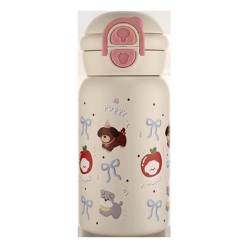 500ml Kids Insulated Stainless Steel Water Bottle With Dual-Drink Lid Straw Portable School Outdoor Travel