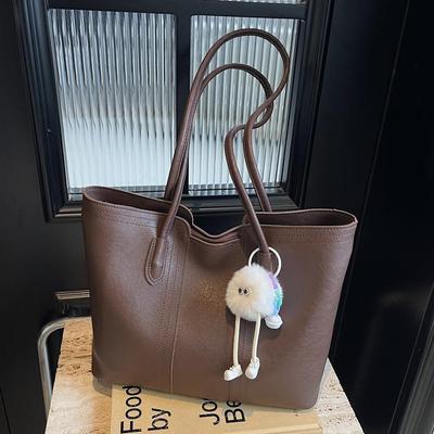 Simple High-end Bag Women's New Versatile Commuter Shoulder Bag College Students Class Tote Bag Large Capacity