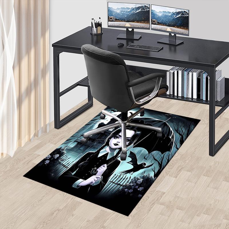 

1pc Addams Family Wednesday Addams Anime Cartoon Design Office Carpet Non Slip Rug Festival Gift for Home Decoration, Living Room, Bedroom, Game 60cm by 90cm