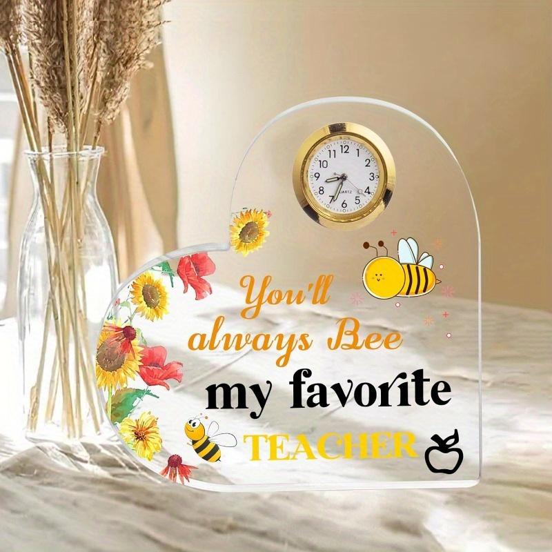 

Bee My Favorite Teacher Retirement Heart - Acrylic Farewell Gift for Educators & Coworkers чистый